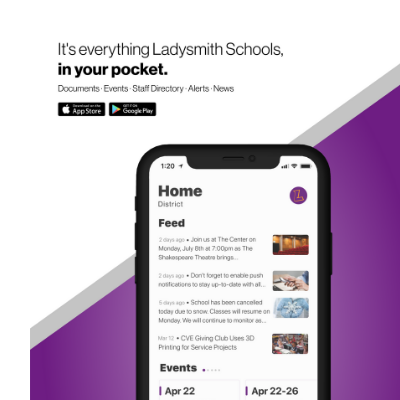 download the school mobile app in Google Play and Apple app stores today